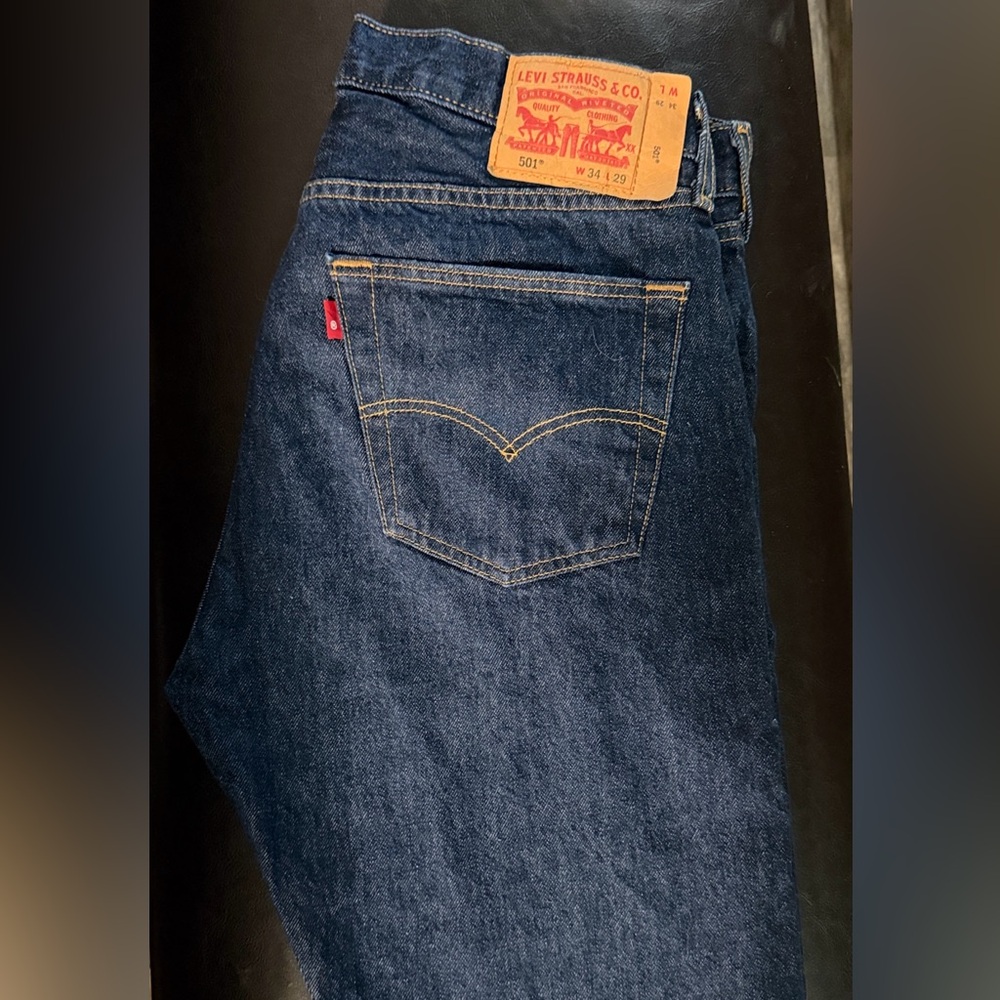 Levi's Dark Blue 501 Straight Men's Jeans